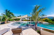 Waterfront organic architecture villa with pool & AC - near lagoon