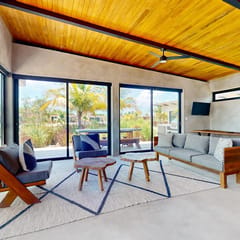 Spacious waterfront villa with private plunge pool, deck & full kitchen