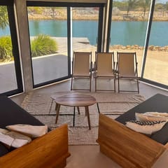 Relaxing tropical villa with private plunge pool, open layout & canal water view