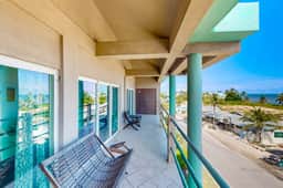 Lagoonfront villa near town with pool, sea view, & central AC