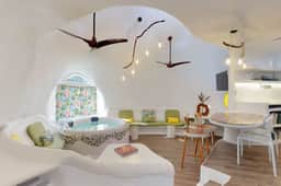 Lagoon view retreat villa with pool, private hot tub, & AC