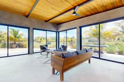 Spacious waterfront villa with private plunge pool, deck & full kitchen