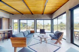 Spacious dog-friendly villa with king beds, private pool, water views & BBQ deck