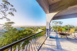 Enchanting home with pool, volleyball, mountain & city views & AC
