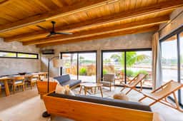 Waterfront villa with splash pool, private terrace, beach access & WiFi