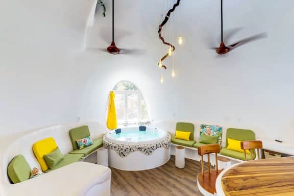Stunning lagoon-front villa with pool, private hot tub, & AC