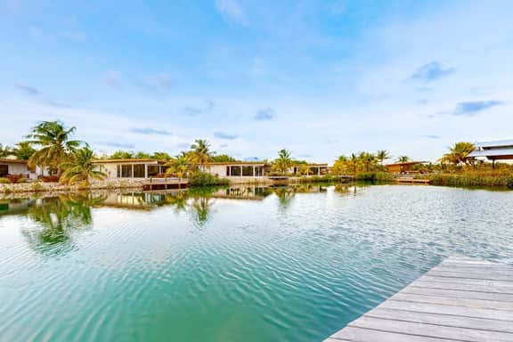 Waterfront villa with private pool, furnished deck & gas grill
