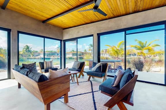 Elegant waterfront villa with private pool, terrace and beach club access