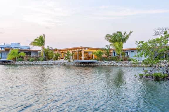 Tranquil villa with water views, private pool, deck dining, WiFi & AC