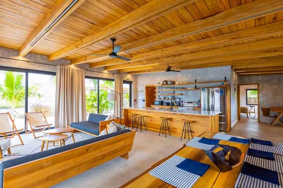 Relaxing tropical villa with private plunge pool, open layout & canal water view