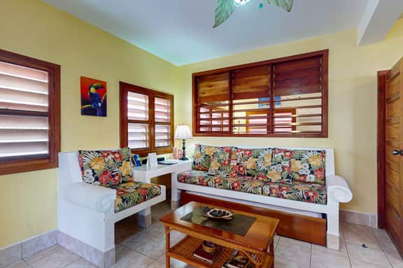 Ocean view condo w shared pool, free WiFi & partial AC - steps from the ocean