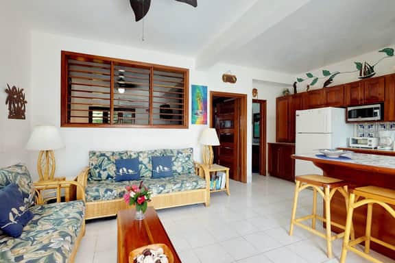 Oceanfront condo w shared pool, sea view, WiFi & partial AC - steps to beach