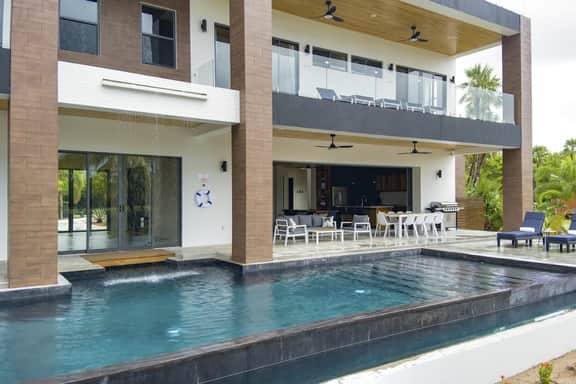 Serene villa with infinity pool, waterfall & modern amenities