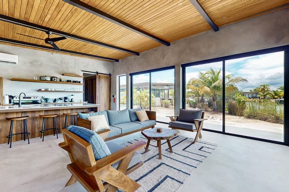 Water-view villa with plunge pool, private deck, full kitchen & partial AC