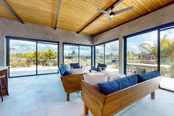 Relaxing lagoonfront villa with private pool, dock, cafe & on-site spa